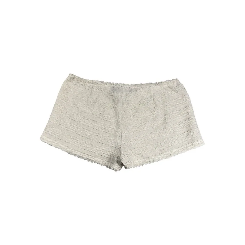 Lioness Kourt Bloomer Shorts L Porcelain Ivory Textured Ruffle Drawstring